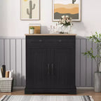 Meuble de Rangement avec 2 Portes et Tiroir, Buffet de Cuisine Moderne avec Étagère Réglable, Table Buffet Bar à Café en Bois pour Salon