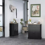 Meuble de Rangement avec 2 Portes et Tiroir, Buffet de Cuisine Moderne avec Étagère Réglable, Table Buffet Bar à Café en Bois pour Salon