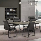 MAYEERTY Waiting Room Chairs 1P Big and Tall PU Leather Office Desk Guest Chair with Padded Arms for Elderly Home Reception Area Conference Room