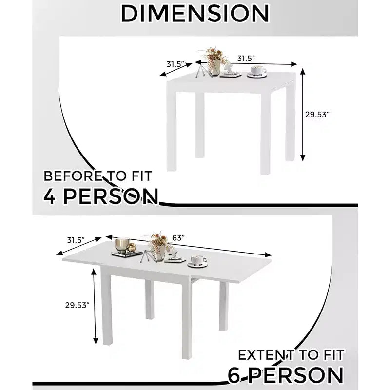 Table de salle à manger extérieure extensible pour 4-6 personnes, table de patio de 80-160 cm, cadre en aluminium