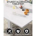 Table de salle à manger extérieure extensible pour 4-6 personnes, table de patio de 80-160 cm, cadre en aluminium