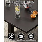 Table de salle à manger extérieure extensible pour 4-6 personnes, table de patio de 80-160 cm, cadre en aluminium