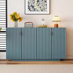Whisen 4-Door Fluted Credenza with Adjustable Shelves