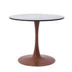 Cette table à manger ronde, dotée d'un plateau en panneau de fibres de moyenne densité et d'un piètement en acier couleur cerise, est une table d'appoint moderne adaptée aux cuisines, aux salles à manger et aux petits espaces.