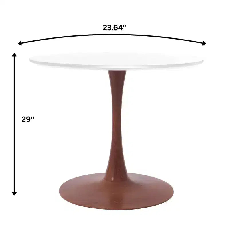 Table à manger ronde Bristol avec plateau en MDF et piétement en acier couleur cerisier, table d'appoint moderne pour cuisine, salle à manger et petits espaces