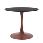 Cette table à manger ronde, dotée d'un plateau en panneau de fibres de moyenne densité et d'un piètement en acier couleur cerise, est une table d'appoint moderne adaptée aux cuisines, aux salles à manger et aux petits espaces.