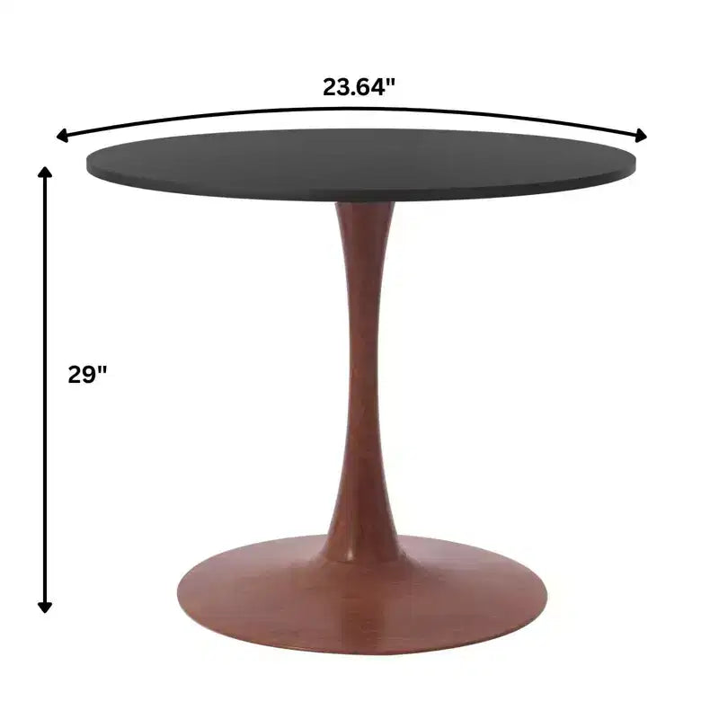 Table à manger ronde Bristol avec plateau en MDF et piétement en acier couleur cerisier, table d'appoint moderne pour cuisine, salle à manger et petits espaces
