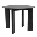 HomeRoots 42 Black Solid Wood Round Top Dining Table
