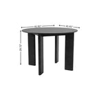 Table de salle à manger ronde 42 po en bois massif noir