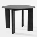 Table de salle à manger ronde 42 po en bois massif noir
