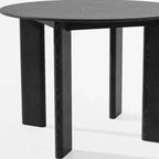 Table de salle à manger ronde 42 po en bois massif noir