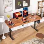 Bureau électrique assis-debout de 160 cm, réglable en hauteur, avec mémoire de position et sac de rangement, pour gaming, travail à domicile ou bureau