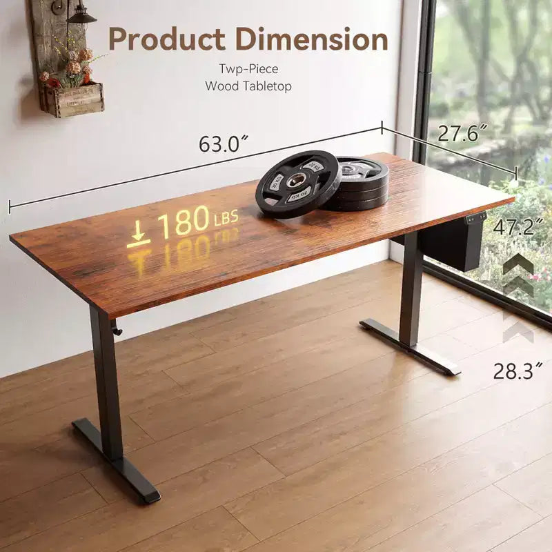Bureau électrique assis-debout de 160 cm, réglable en hauteur, avec mémoire de position et sac de rangement, pour gaming, travail à domicile ou bureau
