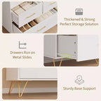 Commode de chambre à 5 tiroirs, commode de 119 cm de large, organisateur de rangement autoportant