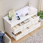 Commode de chambre à 5 tiroirs, commode de 119 cm de large, organisateur de rangement autoportant