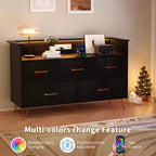 Commode de chambre à 5 tiroirs, commode de 119 cm de large, organisateur de rangement autoportant
