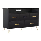 Dresser for Bedroom with 5 Drawers, 47 in Wide Chest of Drawers, Freestanding Storage Organizer