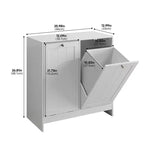 Meuble de buanderie en bois de 45 litres avec 2 paniers amovibles