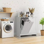 Meuble de buanderie en bois de 45 litres avec 2 paniers amovibles