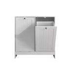 Meuble de buanderie en bois de 45 litres avec 2 paniers amovibles