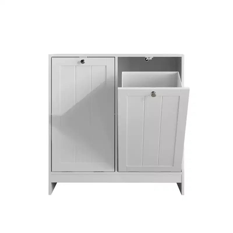 Meuble de buanderie en bois de 45 litres avec 2 paniers amovibles