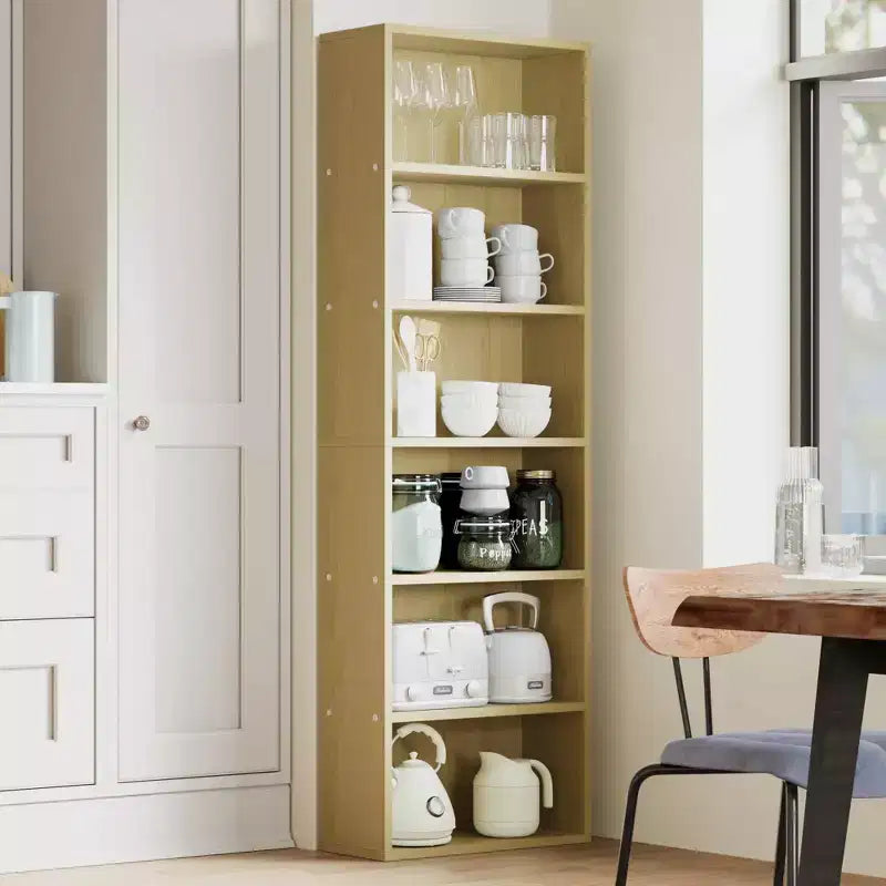Bibliothèque haute à 6 étagères, Étagère en bois de 161,5 cm de hauteur au style rustique industriel, Meuble de rangement à 6 niveaux pour salon, chambre, bibliothèque