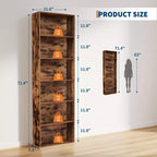 Bibliothèque haute à 6 étagères, Étagère en bois de 161,5 cm de hauteur au style rustique industriel, Meuble de rangement à 6 niveaux pour salon, chambre, bibliothèque