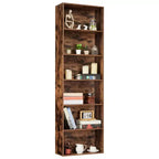Bibliothèque haute à 6 étagères, Étagère en bois de 161,5 cm de hauteur au style rustique industriel, Meuble de rangement à 6 niveaux pour salon, chambre, bibliothèque