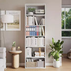 Bibliothèque haute à 6 étagères, Étagère en bois de 161,5 cm de hauteur au style rustique industriel, Meuble de rangement à 6 niveaux pour salon, chambre, bibliothèque