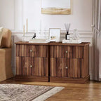Table de chevet cannelée moderne, petite table de chevet de 61 cm avec 2 tiroirs, petite armoire de rangement d'appoint, table d'appoint à base incurvée et stable