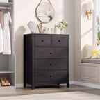 Commode moderne à 5 tiroirs pour chambre, grande commode en bois, organisateur de rangement spacieux, tiroirs pour entrée, couloir, placard, chambre d'enfant, bureau à domicile