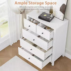 Commode moderne à 5 tiroirs pour chambre, grande commode en bois, organisateur de rangement spacieux, tiroirs pour entrée, couloir, placard, chambre d'enfant, bureau à domicile