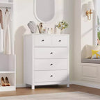 Commode moderne à 5 tiroirs pour chambre, grande commode en bois, organisateur de rangement spacieux, tiroirs pour entrée, couloir, placard, chambre d'enfant, bureau à domicile