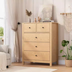 Modern 5 Drawer Dresser for Bedroom  Tall Wooden Chest, Spacious Storage Organizer, Drawers for Entryway, Hallway, Closet, Kids Room, Home Office