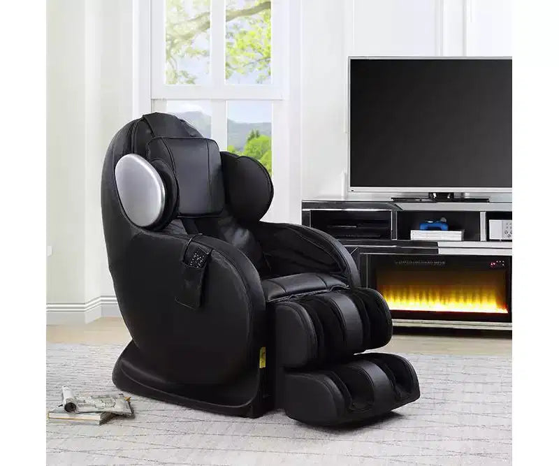 Fauteuil inclinable d'appoint en cuir noir