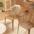 Fauteuil en rotin naturel : Structure en fer forgé, Aucun assemblage, Entretien par époussetage à sec, Usage adulte