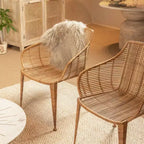 Fauteuil en rotin naturel : Structure en fer forgé, Aucun assemblage, Entretien par époussetage à sec, Usage adulte