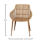 Fauteuil en rotin naturel : Structure en fer forgé, Aucun assemblage, Entretien par époussetage à sec, Usage adulte