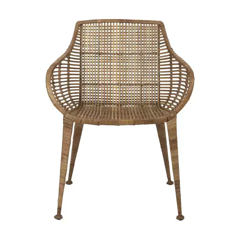 Fauteuil en rotin naturel : Structure en fer forgé, Aucun assemblage, Entretien par époussetage à sec, Usage adulte