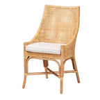 Chaise de salle à manger en rotin brun naturel bohème moderne