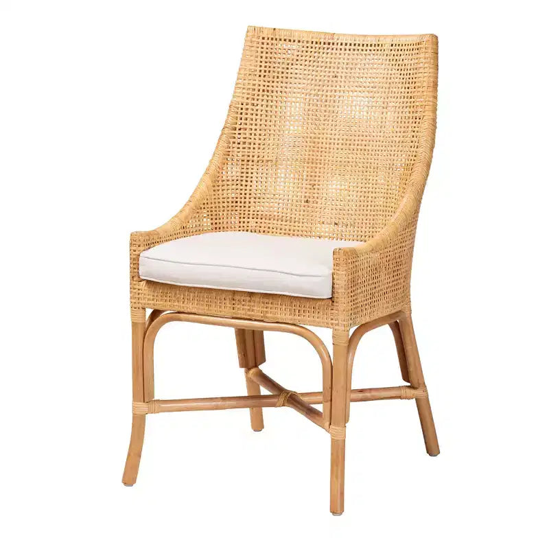 Chaise de salle à manger Bella en rotin naturel bohème moderne