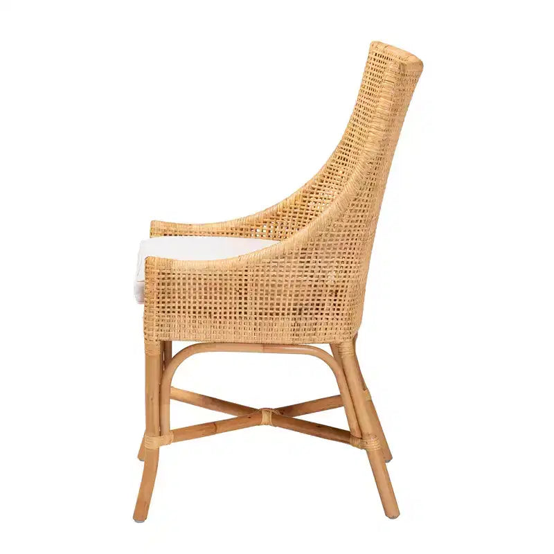 Chaise de salle à manger Bella en rotin naturel bohème moderne