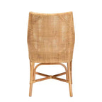 Chaise de salle à manger en rotin brun naturel bohème moderne