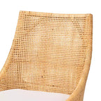 Chaise de salle à manger en rotin brun naturel bohème moderne