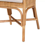 Chaise de salle à manger en rotin brun naturel bohème moderne