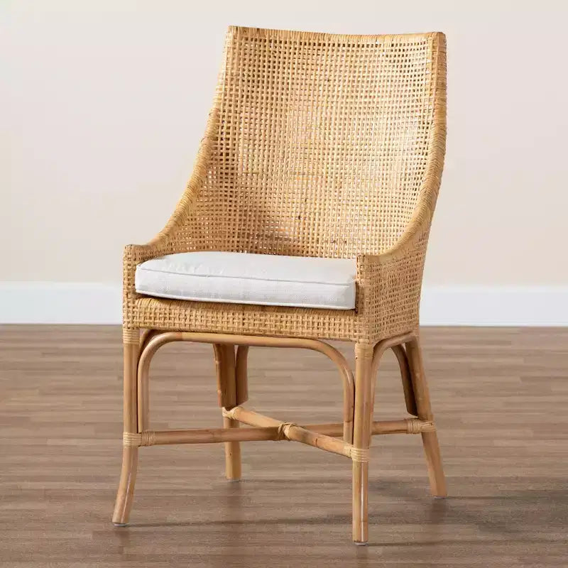 Chaise de salle à manger Bella en rotin naturel bohème moderne