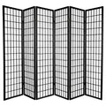 Oriental Furniture 6' Tall 6 Panel Window Pane Shoji Screen