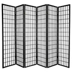Oriental Furniture 6' Tall 6 Panel Window Pane Shoji Screen
