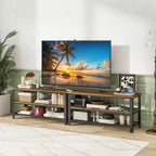 Meuble TV pour téléviseurs jusqu'à 50 pouces, console TV à 3 niveaux avec prises de courant, ports USB et étagères de rangement