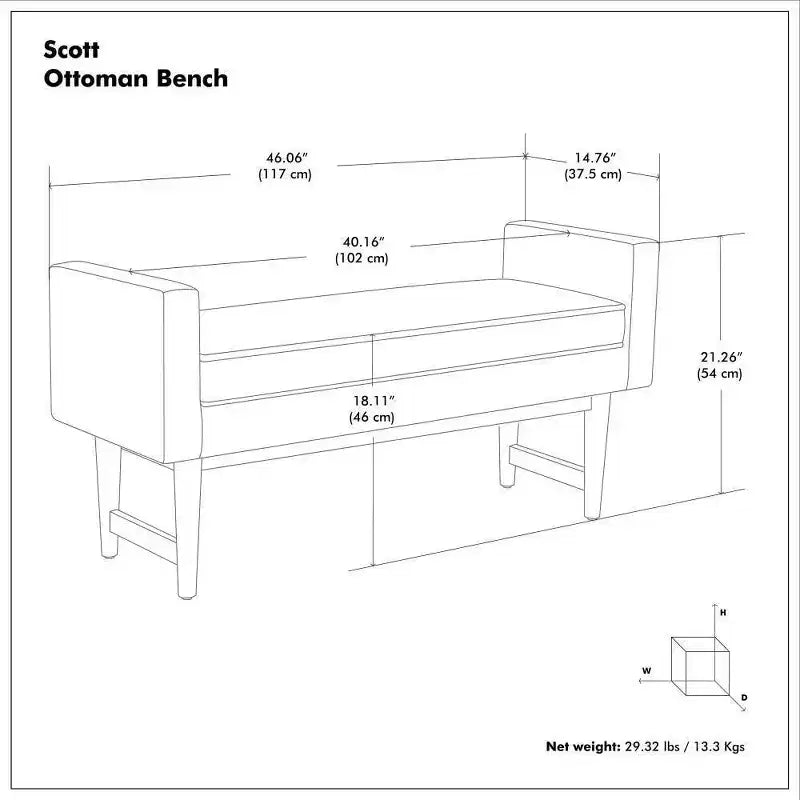 Banc Ottomane Contemporain Highbridge 46